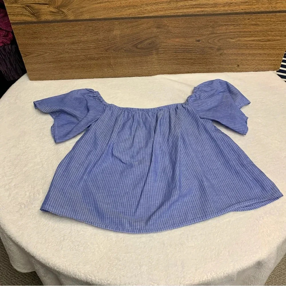 Express size small petite cropped top blue/white striped bra included - Picture 7 of 7